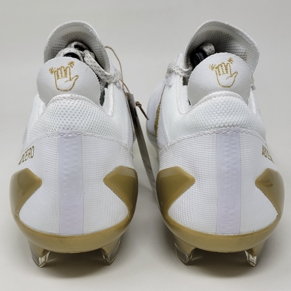 Adidas Adizero Electric Men's Size 8.5 White Gold Football Cleats IE4381 New - Picture 5 of 11